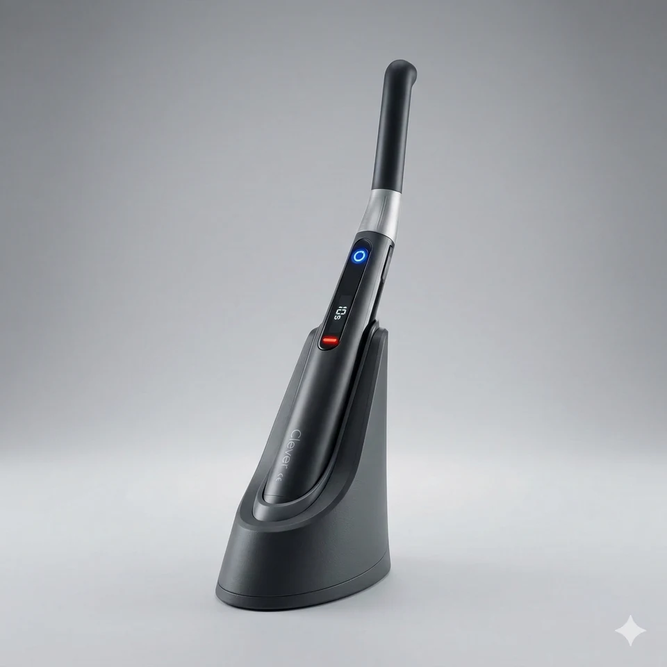 Gooddrs Clever LED curing light in its charging base